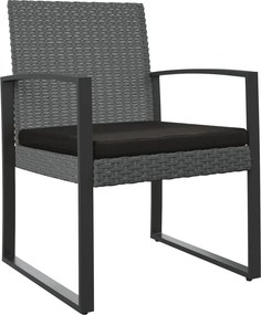 vidaXL 2 db sötétszürke polyrattan kerti étkezőszék