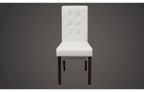 6 db fehér műbőr étkezőszék