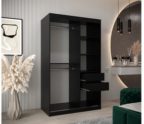 Ruhásszekrény 120 cm Toki 1 (matt fekete + matt fekete). 1064892