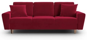 Piros bársony kinyitható tárolóhelyes kanapé 235 cm Kyoto – Cosmopolitan Design