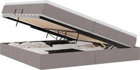 vidaXL Ágy tárolóval és matraccal Tópszínű 200 x 200 cm Poliészter