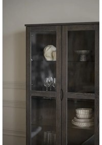 Barna tálalószekrény tölgyfa dekorral 82x185 cm Filippa – Rowico
