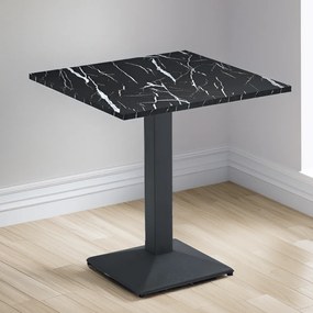 Bisztró asztal, fekete márvány/fekete, 70x70 cm, RINALDO TYP 1