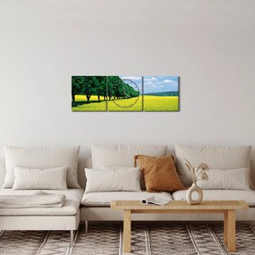 A mező képe egy sikátorral (órával) (90x30 cm)