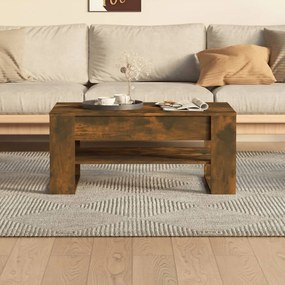 füstös tölgy színű szerelt fa dohányzóasztal 102 x 55 x 45 cm