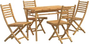 vidaXL 5 részes bambusz kerti étkezőgarnitúra