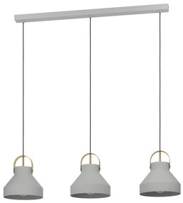 Eglo 390227 - Csillár zsinóron ESTEPONA 3xE27/40W/230V szürke