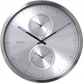 Falióra Karlsson ezüst Akkumulátor KA5508SI átmérő 50 cm 3 zóna