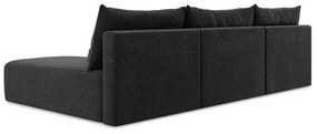 Fekete kinyitható-tárolóhelyes sarokkanapé Kalena – Makamii