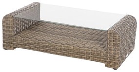 DEOKORK Rattan dohányzóasztal BORNEO 122 x 62 cm (barna)