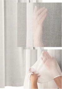 Függöny Krém Ecru Sz.380x160 Eső Csíkok Szokatlan Hullám Szalaggal