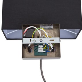 Modern fegyverszürke fali lámpa fekete lámpabúrával és olvasókarral, LED-del - Bergamo