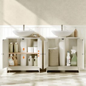 Koupelnová skříňka 60x30x61cm, mdf, bílá, AUK-E1155 WT