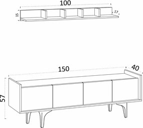 Cursa Sapphire Oak TV-asztal