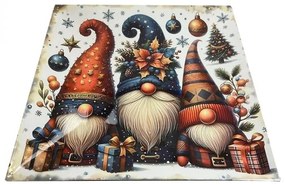 Karácsonyi manós műanyag dekor tálca szögletes 30x2 cm