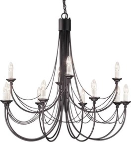 ELSTEAD CB12-BLACK CARISBROOKE Klasszikus Csillár Fekete E14 IP20