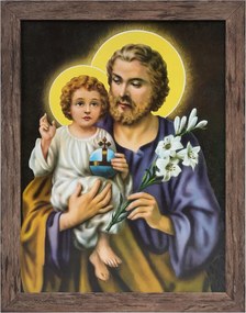 Vászonkép 45x35 Szent József Jézus Tölgyfa Keret