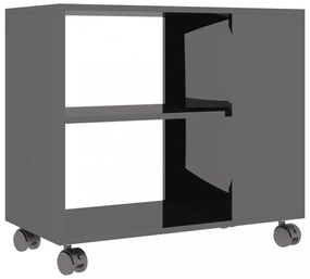 magasfényű szürke szerelt fa kisasztal 70 x 35 x 55 cm