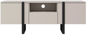 Verica 150 cm-es TV-szekrény nyitott polccal - kasmír / fekete lábak