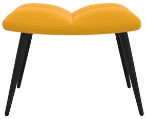 pihenőfotel zsámolynal mustárzöld bársonyból