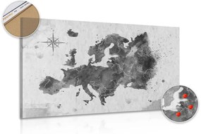 Parafa kép retro Európa térképe fekete fehérben