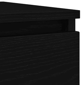 fekete tölgy szerelt fa tálalószekrény 100x35x76 cm