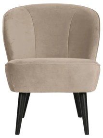 Bézs bársony fotel Sara – WOOOD