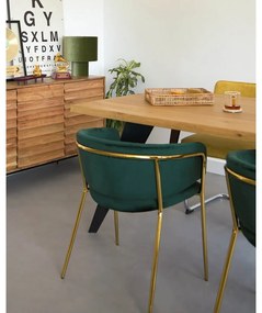 Étkezőasztal tölgyfa dekoros asztallappal 90x160 cm Koda – Kave Home