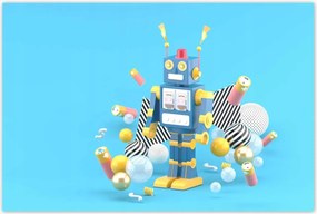 Poszterek 120x80 Kék robot