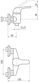 RAV Slezák SA080.5 - SAZAVA zuhanycsaptelep, fényes króm