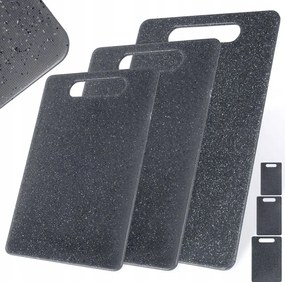 3x Konyhai vágódeszka műanyag gránit vágódeszka szett