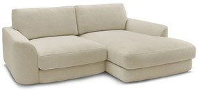 Bézs buklé sarokkanapé (jobb oldali-heverő résszel) Leonore – Bobochic Paris