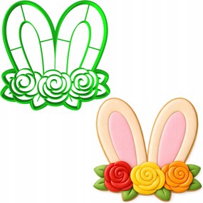 Húsvéti Forma Mézeskalács lyukasztó Húsvéti Nyuszi Fülek Nyuszi 10cm