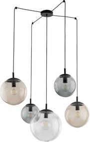 TK LIGHTING 4796 ESME Többágú Függesztett Lámpa Barna, Fekete, Grafit, Átlátszó E27 IP20