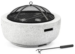 Fieldmann - Hordozható fa tábortűz rostéllyal fehér