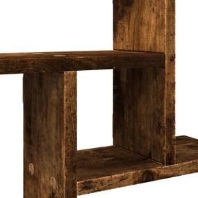 2 db füstös tölgy színű szerelt fa fali polc 50 x 12 x 50 cm