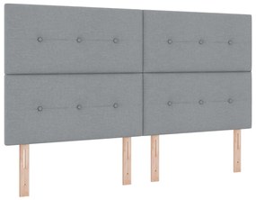 Boxspring Ágy Matraceval Világosszürke 180x200 cm Szövet