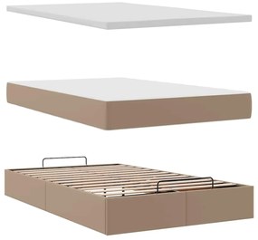 Ottomán ágykeret matraccal Cappucino 120x200cm műbőrrel