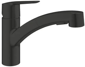 Grohe Start mosogató csaptelep kihúzható zuhannyal, 2 áram fekete matt 305312431 G305312431