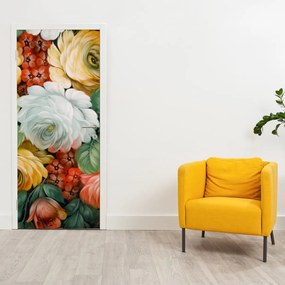 Fotótapéta ajtóra - Festett virágcsokor (95x205cm)