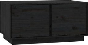 vidaXL fekete tömör fenyőfa dohányzóasztal 80 x 50 x 40 cm