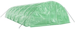 zöld acélvázas melegház 60 m² 12 x 5 x 2,3 m