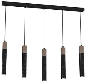 Csillár zsinóron SOLO 5xGU10/MR11/40W/230V fekete