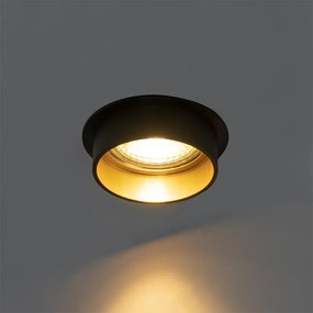 6 darabos modern, süllyesztett spotlámpa szett fekete, arany belsővel - Insta