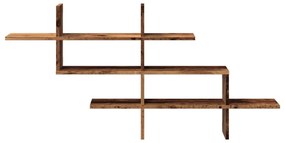 antik fa színű szerelt fa fali polc 124,5 x 18 x 60,5 cm