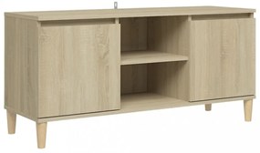 sonoma tölgy színű TV-szekrény tömör fa lábakkal 103,5x35x50 cm