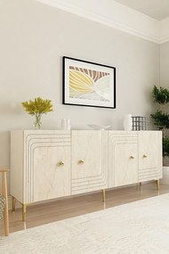 Lessi 180 - White, Travertine