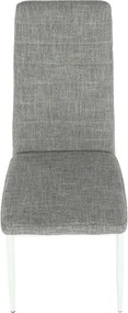 Étkezőszék, világos szürke szövet/fehér fém, COLETA NOVA