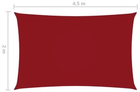 vidaXL piros téglalap alakú oxford-szövet napvitorla 2 x 4,5 m