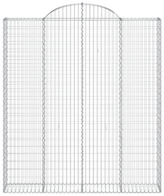 vidaXL 4 db íves horganyzott vas gabion kosár 200x30x220/240 cm